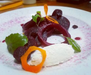Roasted beet salad with fresh Homemade Ricotta